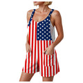 Short jumpsuit with flag print for the 4th of July