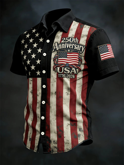 Men's Hawaiian Shirt Commemorating the 250th Anniversary of New America (1776-2026)