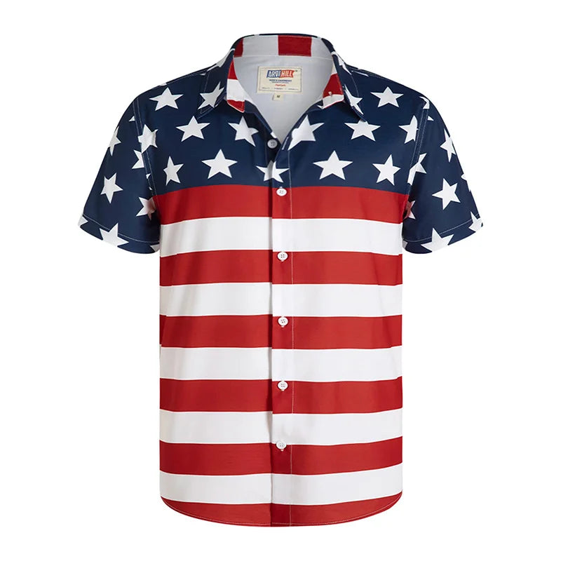 American flag shirts, Hawaiian style.