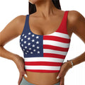 Women's sports vest with a United States flag print, model 2026.