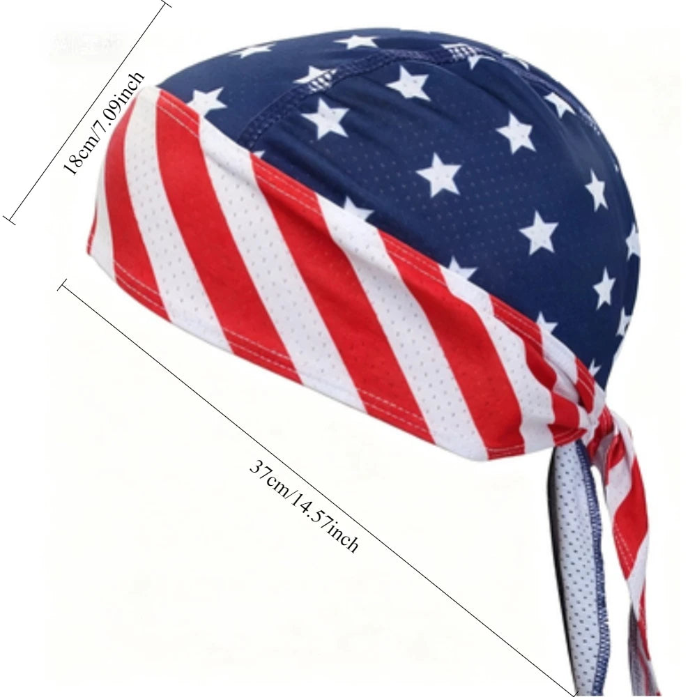Breathable Headscarf with USA Flag Print