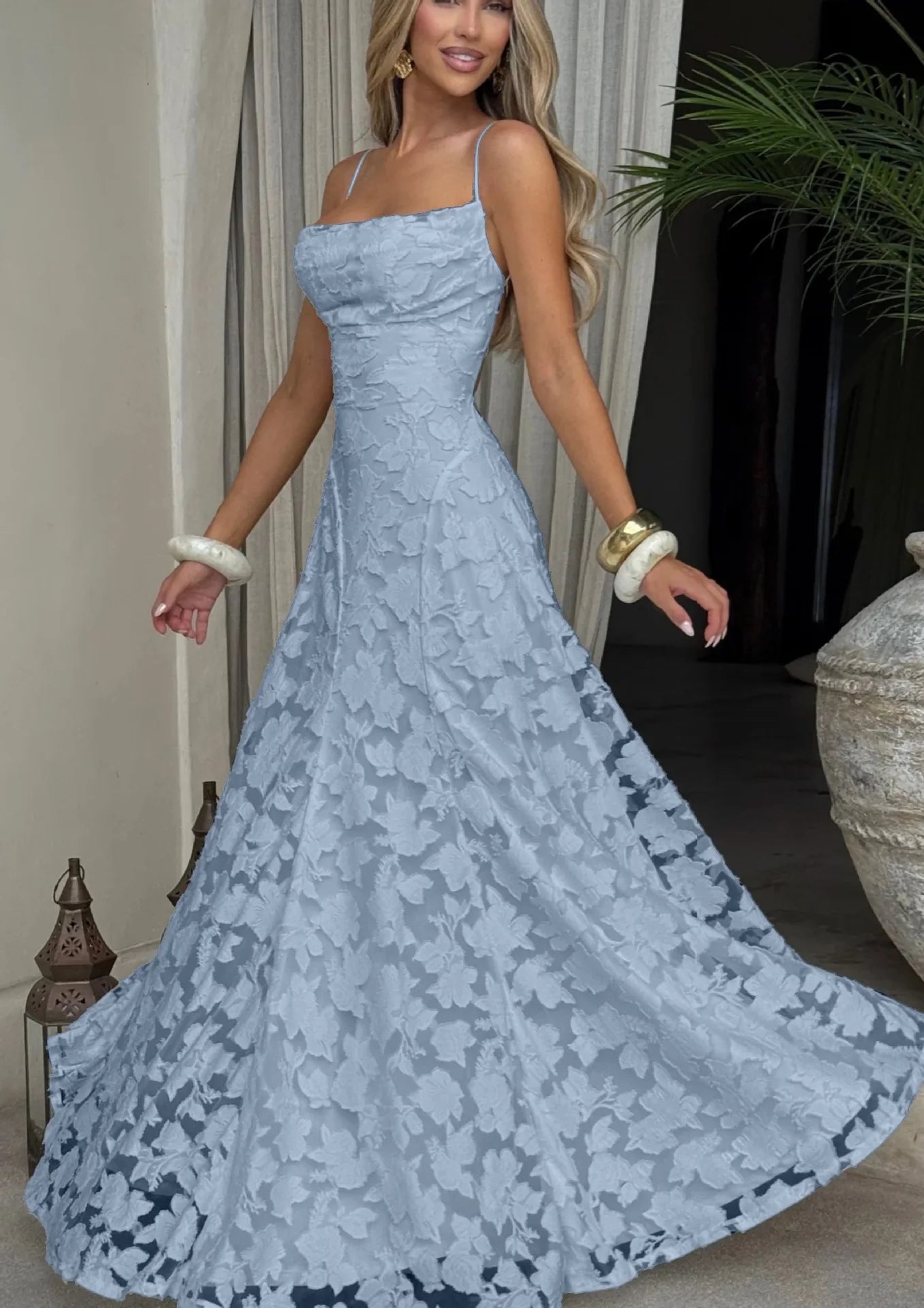 Mermaid Maxi Dress – Square Neckline